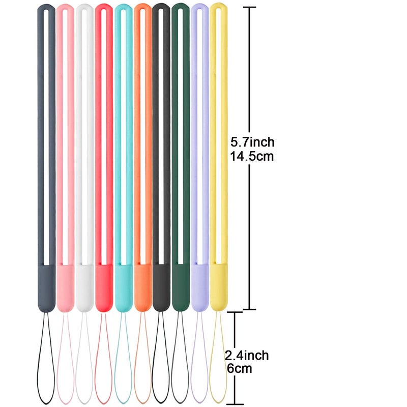 YOUOWO Wrist Lanyard 10 Pcs Phone Straps Hand Lanyards Small Short Silicone Rubber Charms,For CellPhone Pen Umbrella Water Cup Kettle Camera USB Thumb Drives Keys Badges - Image 2